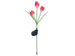 Yncm2026-luz De Jardin Solar Tulipe 3 Ramas Impermeable Led Para Exterior Patio Jardin Decoracion Roja