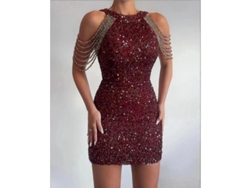 Sexy Fiesta Dress for Men Discovered With Lentejuelas Oro Corto Bodycon para Mujer Tih XL Red