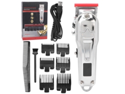 Afeitadora De Pelo Eléctrica Recargable Con Pantalla Lcd, Cortapelos Inalámbrico Ajustable Con Peine Guía, Silver Crown Usb