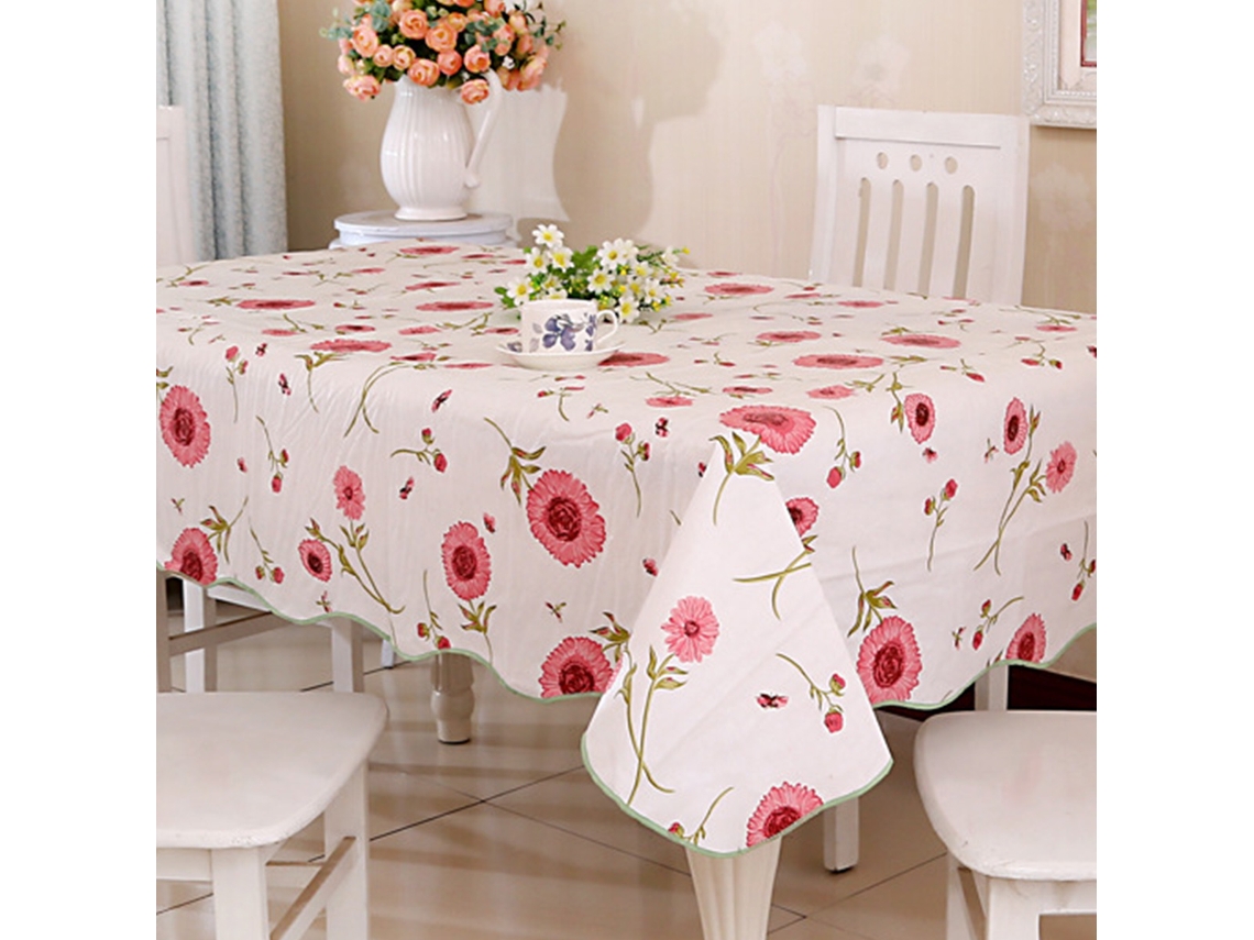 KOFIHETY Mantel rectangular para interior y exterior, tela floral primavera/verano
