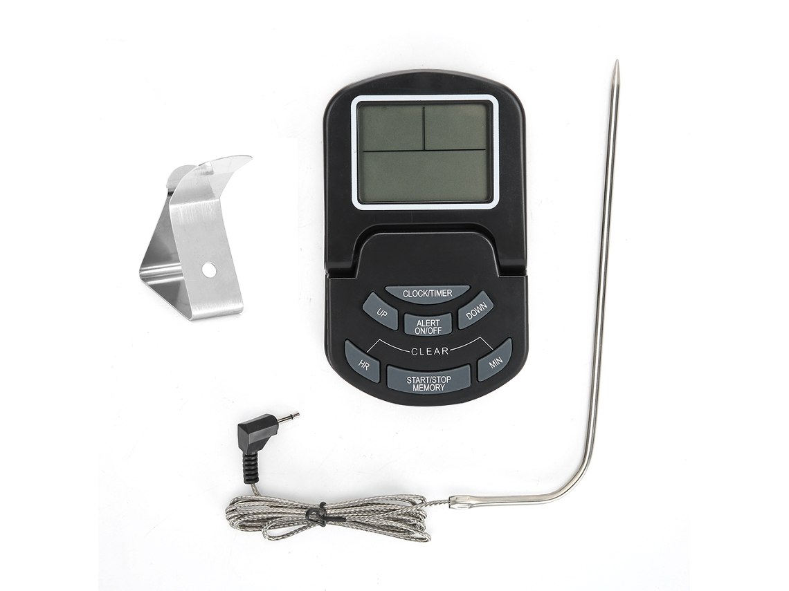 Termómetro Digital De Cocina Con Sonda Y Temporizador Programable Para Cocinar Y Hacer Barbacoas.