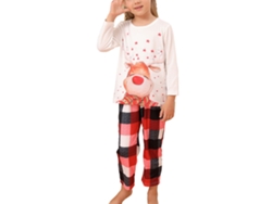 Kkpm-conjunto De Pijamas Navideños Familiares Suaves Con Manga Larga Y Estampado Cute Para Niños 4-5años