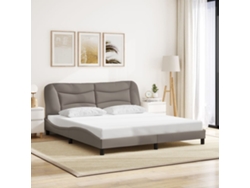 Cama Sin Colchón Tela Gris Taupe 180x200 Cm