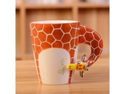 Taza De Café Cerámica De Animalito Lindo Pintado A Mano 3d (jirafa) De Alta Calidad 12 Oz