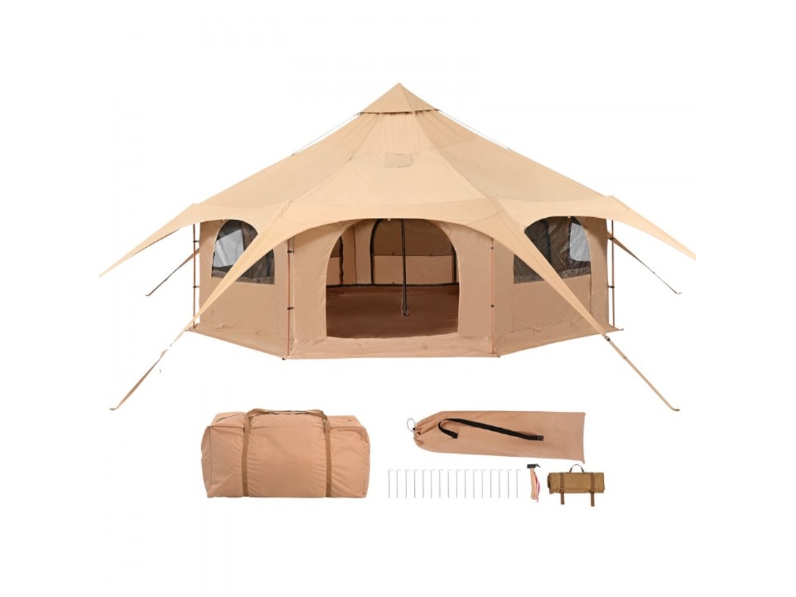Carpa familiar de algodón de 5 m con ventilación y soporte para estufa Tekmaquinas