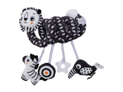 Peluche En Espiral Para Cochecito Y Cuna Con Diseño De León En Blanco Y Negro.