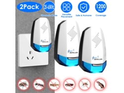 Repelente Ultrasónico 2 Unidades Con Luz Nocturna Integrada, Antirratas, Insectos Y Mosquitos, Para Dormitorio O Salón