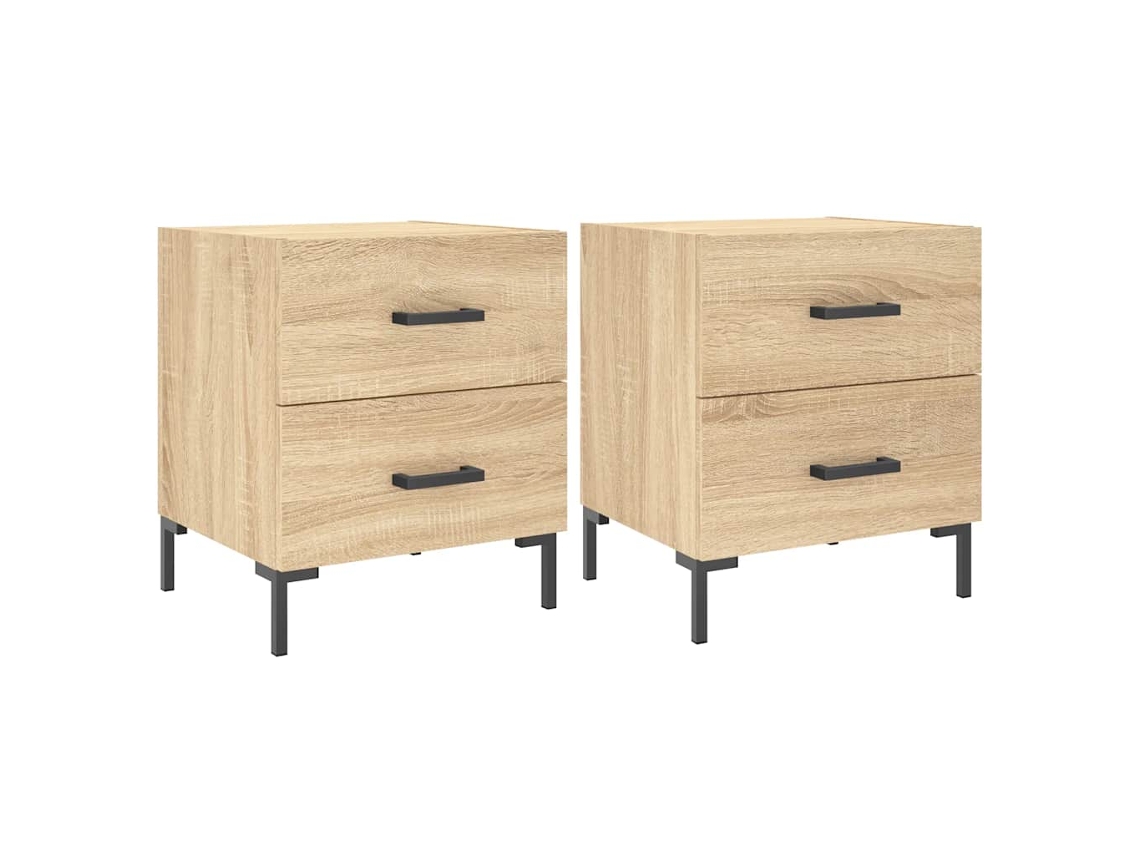 Maison Exclusive - Mesita Noche 2 Uds Madera Ingeniería Roble Sonoma 40x35x47,5 Cm