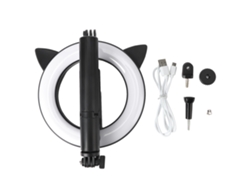 Palo Selfie Con Luz Led En Forma De Orejas De Gato, Bluetooth Inalámbrico, Trípode Plegable Para Clases En Línea Y Directos