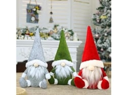 Juego De 3 Adornos Navideños De Peluche De Elfos - Papá Noel Sueco Hecho A Mano (piernas Cortas), Diseño Ergonómico Perfecto Para El Día A D