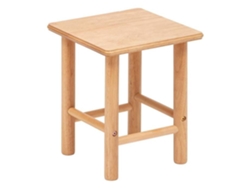Banqueta de Madeira de Borracha 27X27Cm Marrom ATMOSPHERA Createur D'Interieur
