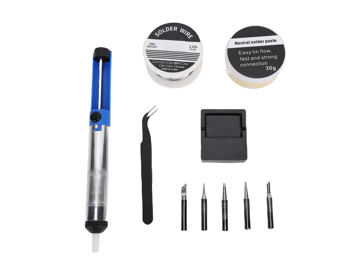 Kit De Soldadura 12 En 1, Soldador Con Temperatura Ajustable De 180 A 500 °c, 90 W, Enchufe Europeo De 220 V.