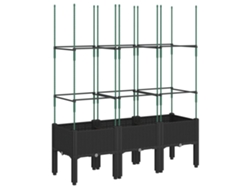 Jardinera VIDAXL Negro Polipropileno (120x40x142.5 cm)