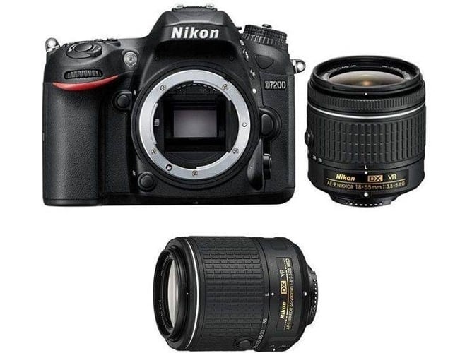 Kit Cámara Réflex NIKON D7200 + AF-P DX 18-55mm + AF-S DX 55-200MM