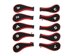 2026-10 Fundas Para Cabezas De Palos De Golf Neopreno Para Woods Y Hierros Para Amantes Del Golf Rojo