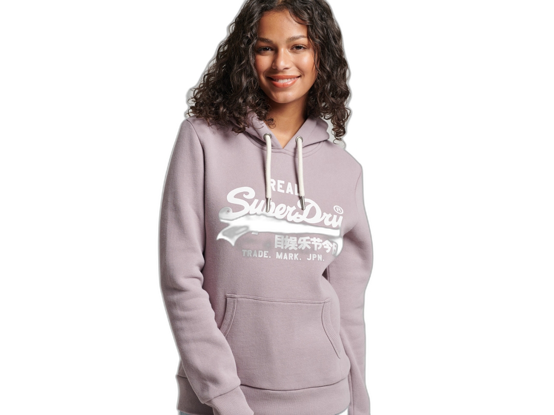 Sudadera con Capucha para Mujer SUPERDRY (Algodón - M - Morado)