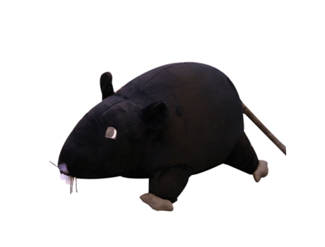 Muñeco de Peluche de Ratón de Felpa Súper Suave Simulado En 3D Negro