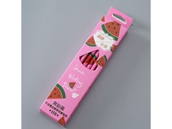 12 Lápices Hb De Madera Compresada Con Patrón De Frutas, Grip Cómodo Y Borrador, Personalizados Para Niños, Rosa