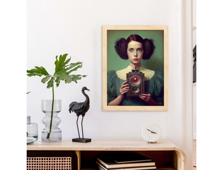 NACNIC Poster Selfie Antiguo En Estilo Surrealismo Cinematográfico Ilustraciones Y Grabados De Historieta Abstracta Y Artística A4 Marcos Negros
