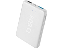 Powerbank SBS Pocket Line (5000 mAh - 2 USB - 1 Micro-USB - Blanco)