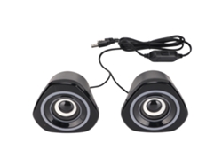 Alto-falantes Para Computador Usb Com Luz Led Fio Plug And Play Pequenos Para Pc Xbox Smartphones Preto