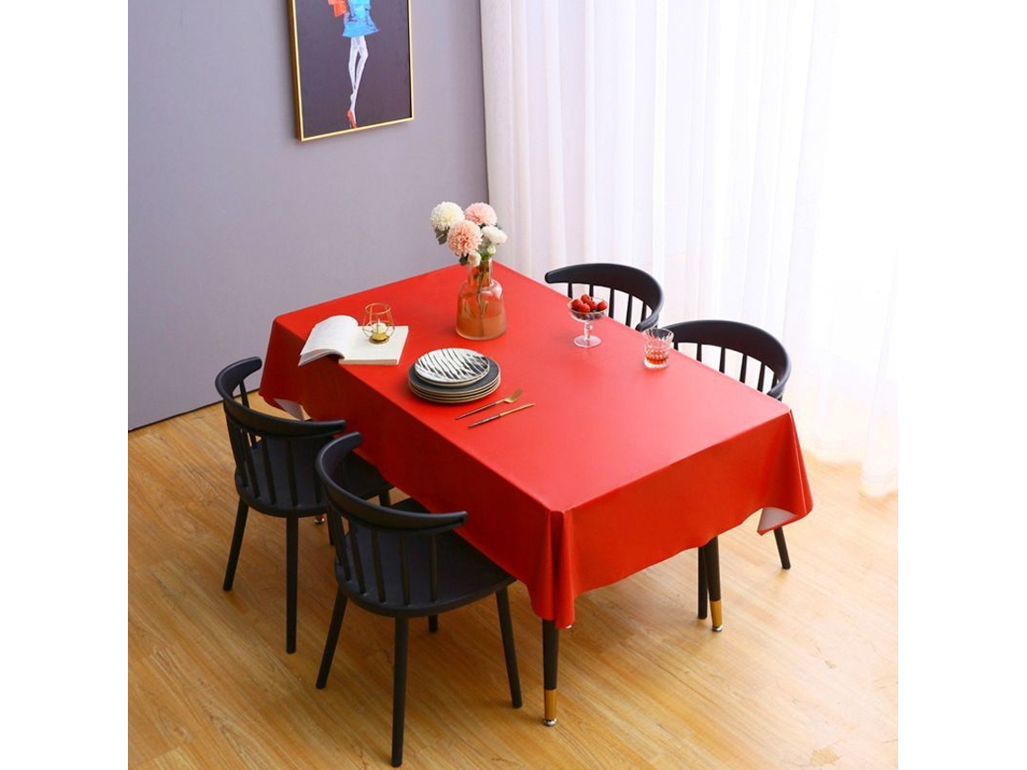 Rebe-mantel Rectangular De Pvc Monocolor Resistente Al Agua Y Aceite 60x104 Pulgadas Para Mesa, Fiesta Y Campamento Rojo