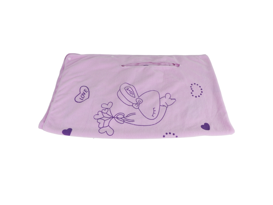 Toalla De Baño Para Mujer, Fibra Superfina, Reutilizable, Enrollable Con Correas, 80 X 135 Cm, Morado Claro.