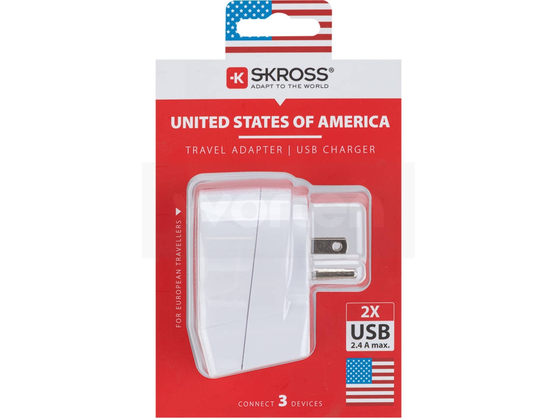 Adaptador de viaje SKROSS Europe to USA Blanco