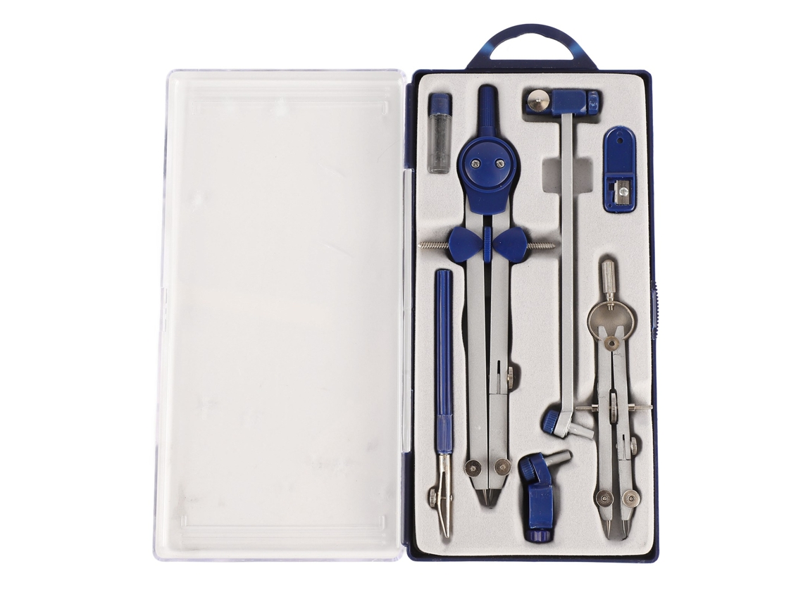 Set De Compás Geométrico Extensible De Aleación De Zinc Con Caja Anti-rotura Duradero Para Oficina Escuela Dibujo