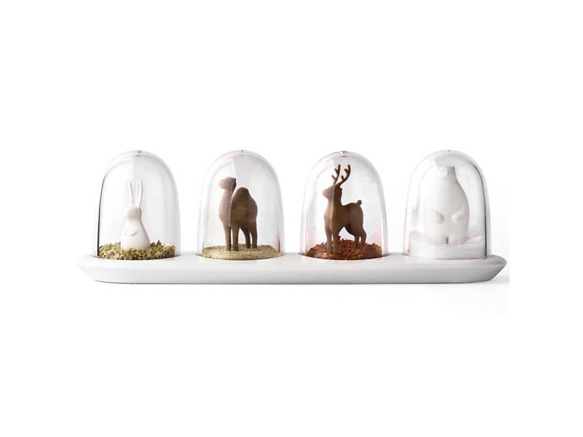 Set De 4 Frascos De Condimentos Con Diseño Cuto Para Cocina Y Mesa