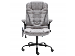 Silla De Oficina | Silla De Trabajo | Silla De Escritorio De Masaje Piel De Ante Sintética Gris Claro Wsd389452