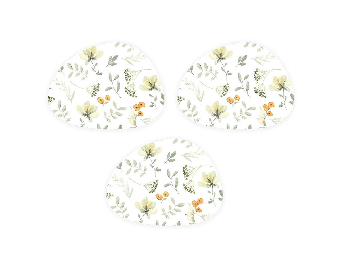 Juego de 3 alfombrillas de flores pequeñas para mesa de comedor, aislamiento térmico, antideslizantes TRUYUETY