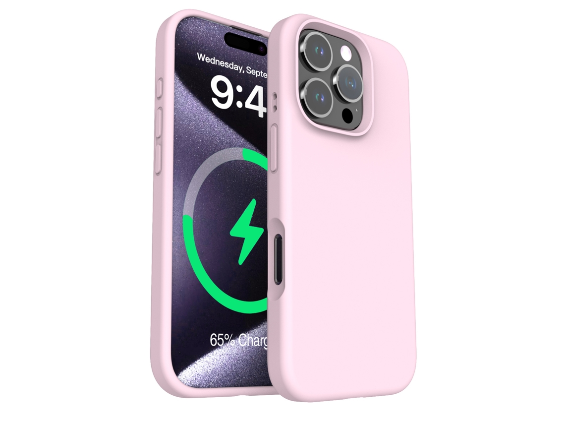 (rosa, Iphone 13 Pro Max) Funda Magnética De Silicona Líquida Para Iphone, Color Liso Y Sencillo.