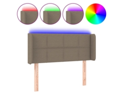 Cabecero con luces LED, tejido marrón grisáceo, MAISON EXCLUSIVE (103x16x78 cm)