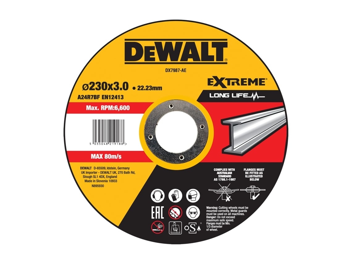 DEWALT DX7987-AE - Disco de corte concavo para metal 230 x 3 x 22.23mm