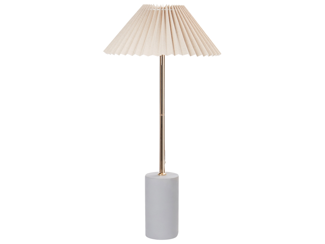 Lámpara de mesa BELIANI Baluarte de Lino Beige 34x34x68