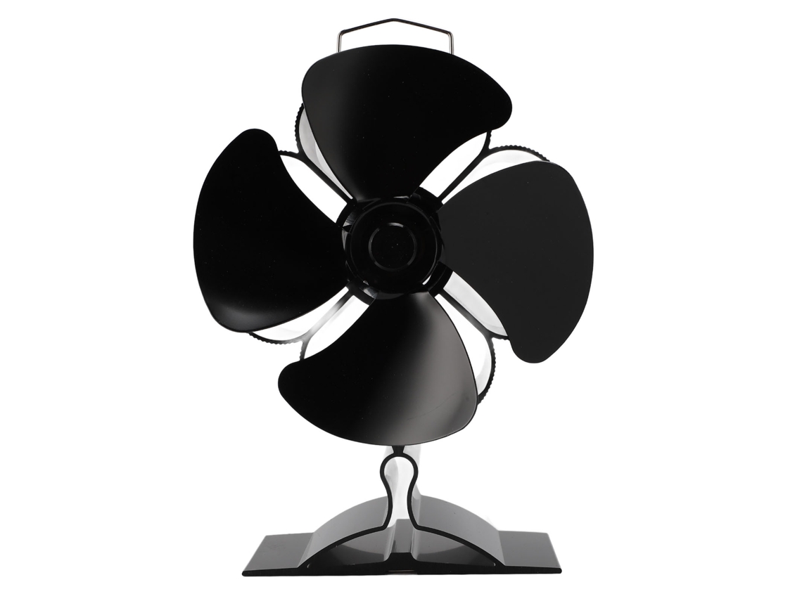 Ventilador Para Estufa De Leña Con 4 Aspas De Aluminio Anodizado, Funcionamiento Silencioso Y Termómetro Magnético.