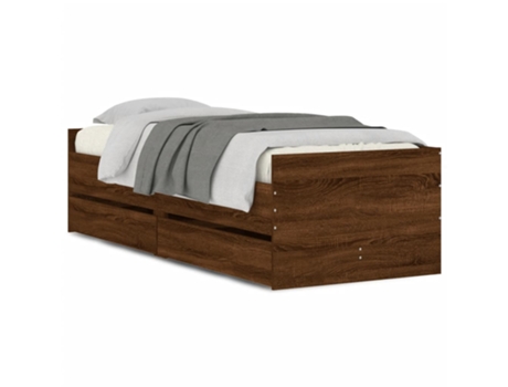 Estructura de cama con cajones VIDAXL roble marrón (90x190 cm)