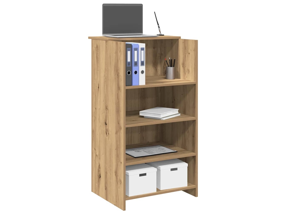 Mostrador de recepción de 55x50x103,5 cm, madera de roble artesanal.
