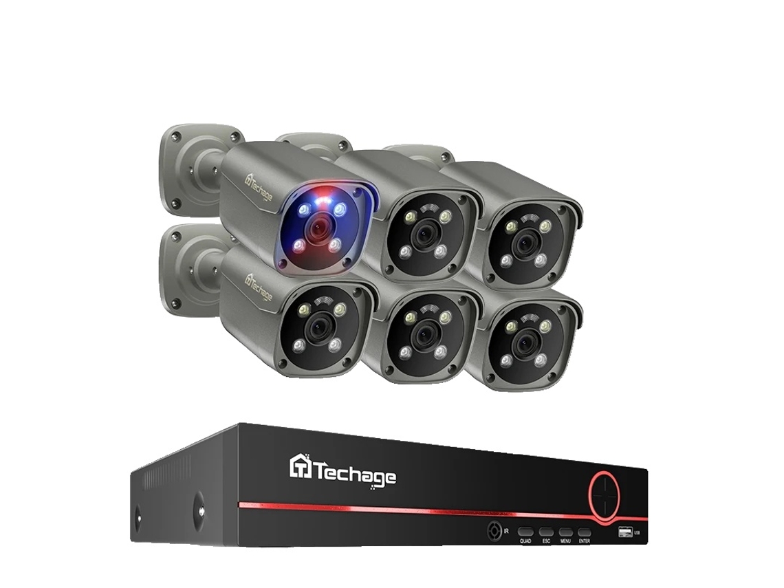 Sistema de cámara de seguridad, entrada de video de 8 canales, comunicación de audio bidireccional, cámara de 8 canales y 6 MP, 1 unidad OEM