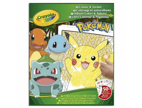 Juego Creativo CRAYOLA Bloc con Dibujos para Colorear Pokémon (Edad Mínima Recomendada: 3 años)