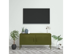 Estantería/Mueble de TV Acero 105X35X50 Cm Verde-Aceituna