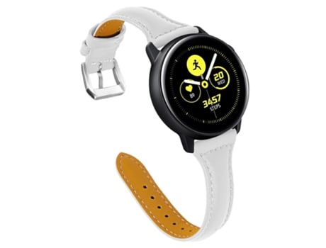 Correa de piel auténtica 20mm para Samsung Galaxy Watch Active/Active 2/Gear S3 Classic/S3 Frontier/Huami Amazfit Youth Edition/Sport Edition - bla...