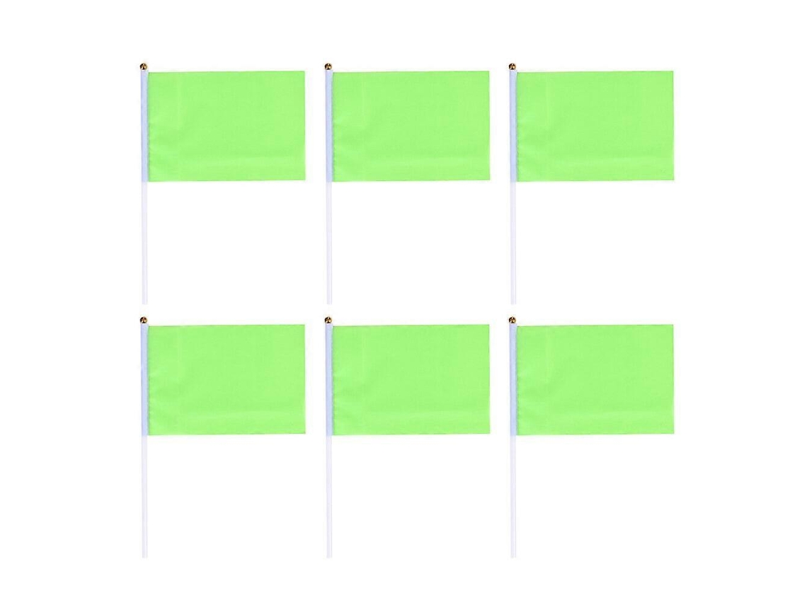 Rebe-50 Banderas Mini Cuadradas De Mano De Color Sólido En Verde Para Fiestas Y Celebraciones 14x21cm Verde