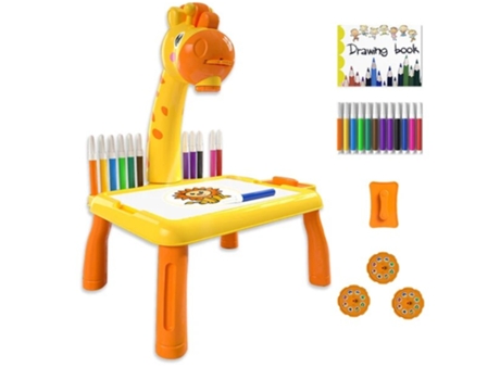 Mesa de dibujo infantil con proyector - Amarillo