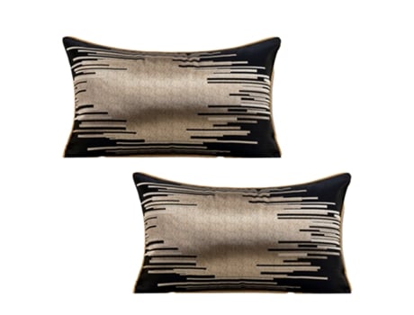 Funda De Almohada Lumbar De Oficina-Funda De Almohada De 30*50Cm-Melody Black JEIIBRZUI