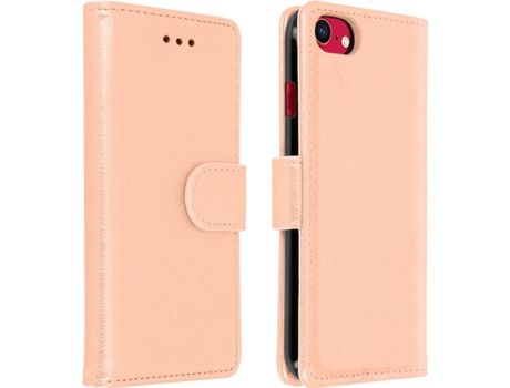 Funda iPhone 7, 8, SE 2020 AVIZAR Libro Billetera Rosa Dorado