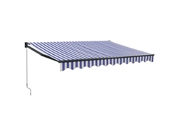 Maison Exclusive - Toldo Retráctil Aluminio Y Tela Azul Y Blanco 3x2,5 M