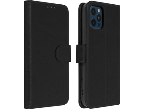 Funda iPhone 12 Pro Max AVIZAR Libro Billetera Negro