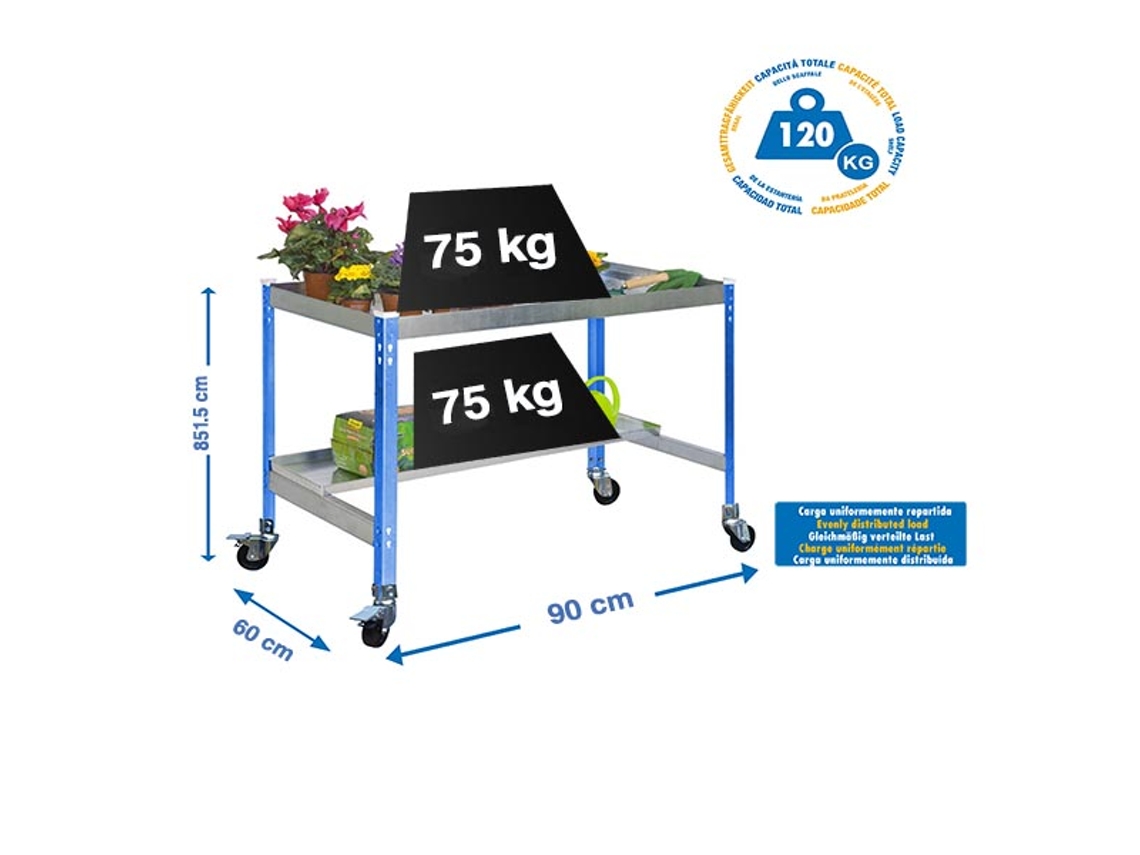 Mesa de cultivo Simongarden Desk Mob. 900x600 Azul/galva